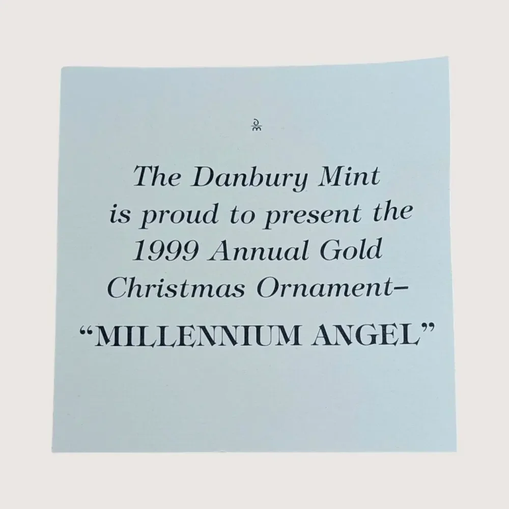 1999 Danbury Mint Gold Millennium Angel Ornament
